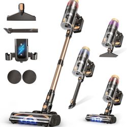 Cordless Vacuum Cleaner, 580W 48KPA 70 Mins Vacuum Cleaners for Home, Self-Standing Stick Vacuum with Touch Screen, Wall Mount Charge, Ultra High-Powe