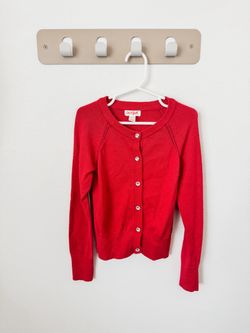 Girls Red Cardigan Sweater Size 6 6X Cat & Jack