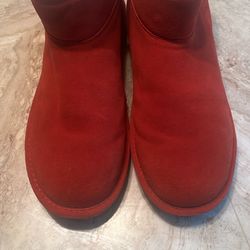 Bearpaw Women's Annabelle Suede Boot Water Stain Repellent Red Alert