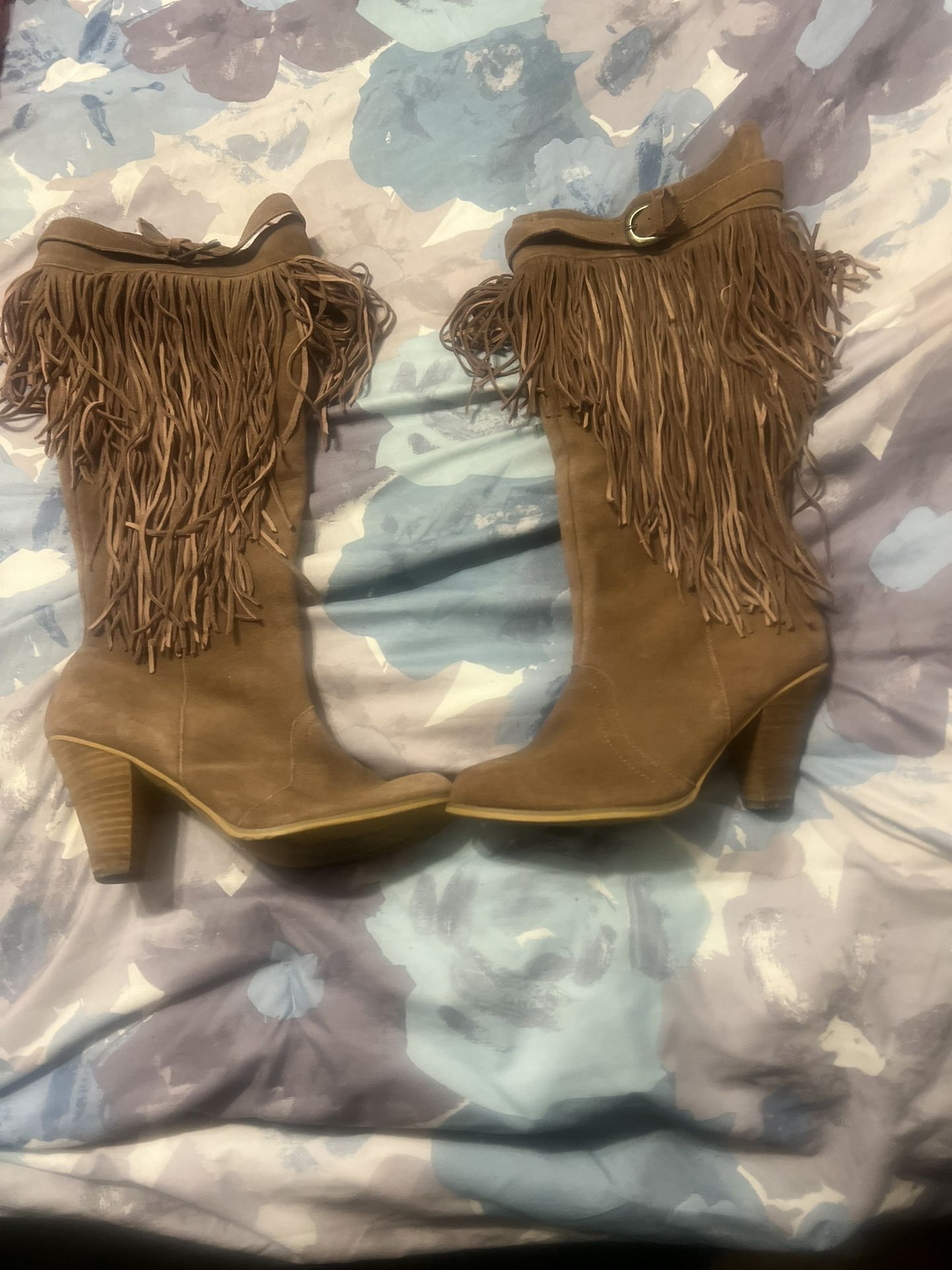 Naughty Monkey Fringed Heeled Boots