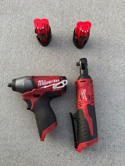 Milwaukee M12 3/8 ratchet and 3/8 impact wrench