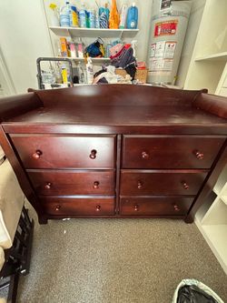 Cherry Wood Dresser with Changing Table Top