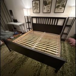 IKEA Hemnes Bed Frame - Black Brown Wood - King Sized - Great Condition