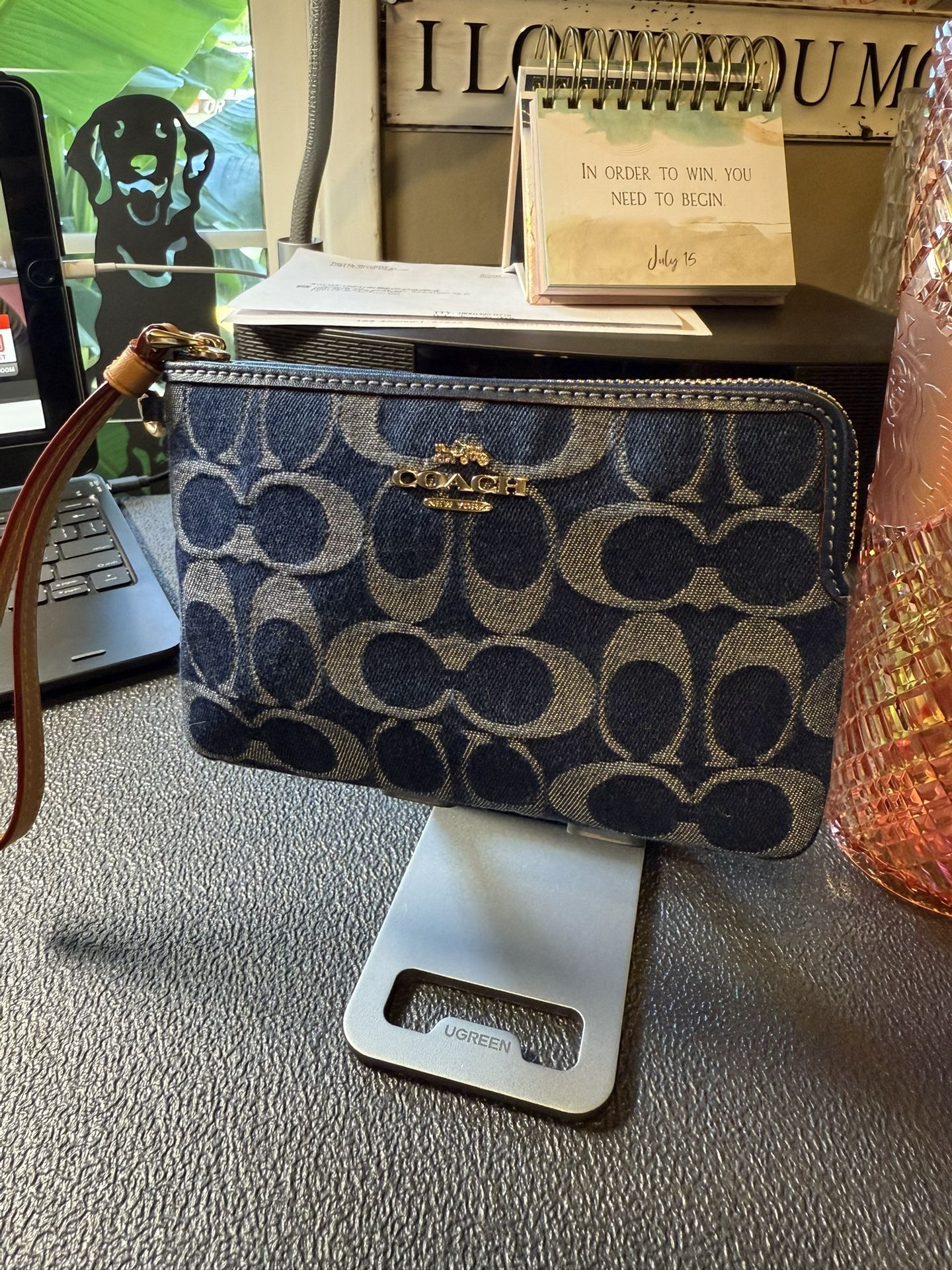 Coach Denim Wristlet!
