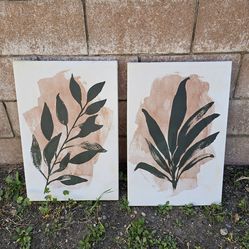 Lot of 2 hanging artwork graphic prints 24" X 16"