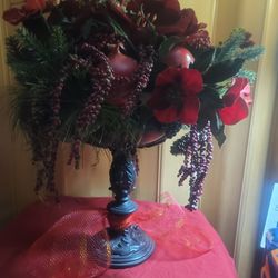  Majestic Ebony Wood Red Rose Table Center Piece🌹 