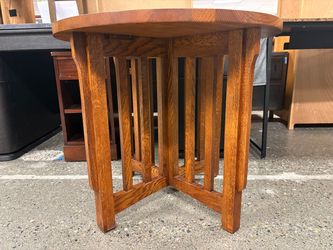 Solid Wood Mission Style Round End Table