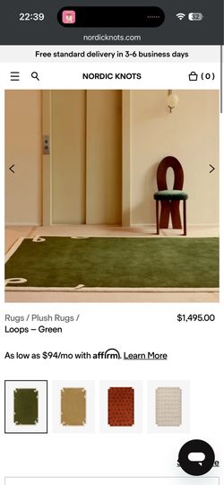 Nordic Knots Loops Rug Green 6x9 — Giancarlo Valle