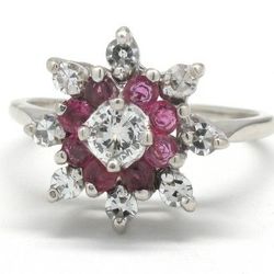 Ladies Diamond/Ruby Ring