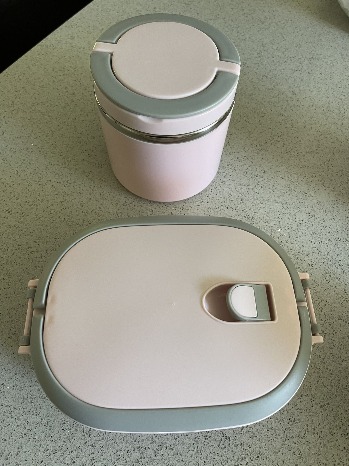Insulated Pink Stainless Steel Lunch Box Soup Keeper With Double Handle