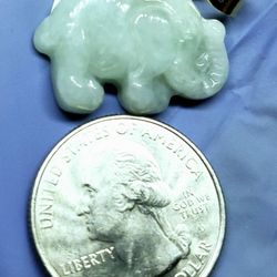 Burmese icy Type A Jadeite Jade Lucky Elephant. 