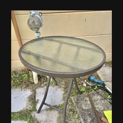 Metal And Glass Chair Side Table
