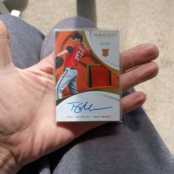 Trey Mancini RPA /99 – 2017 Panini Immaculate Rookie Patch Auto Orioles