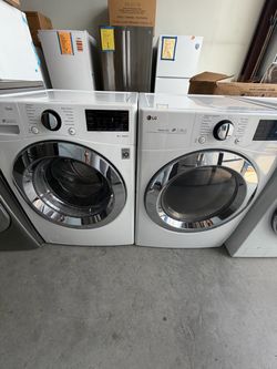 LG ThinQ Front-Load Washer and Dryer Set