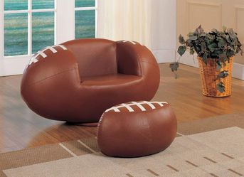 2pc Football Chair and Ottoman Set