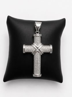 925 Sterling Silver CUBIC ZIRCONIA Cross Men’s Pendant