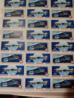Full sheet mint Apollo Soyuz 1975 stamps