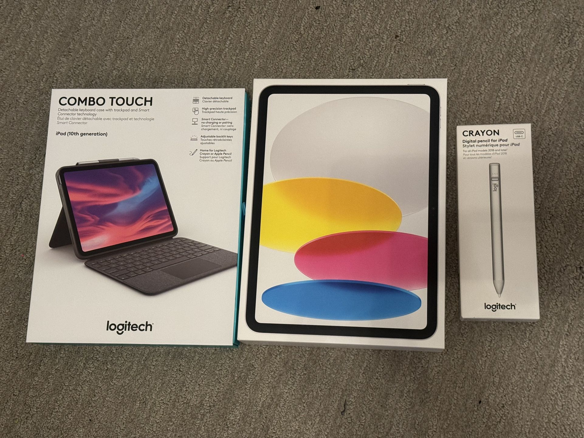 Apple iPad 11” 10th Gen 256gb / Logitech Combo Touch / Crayon