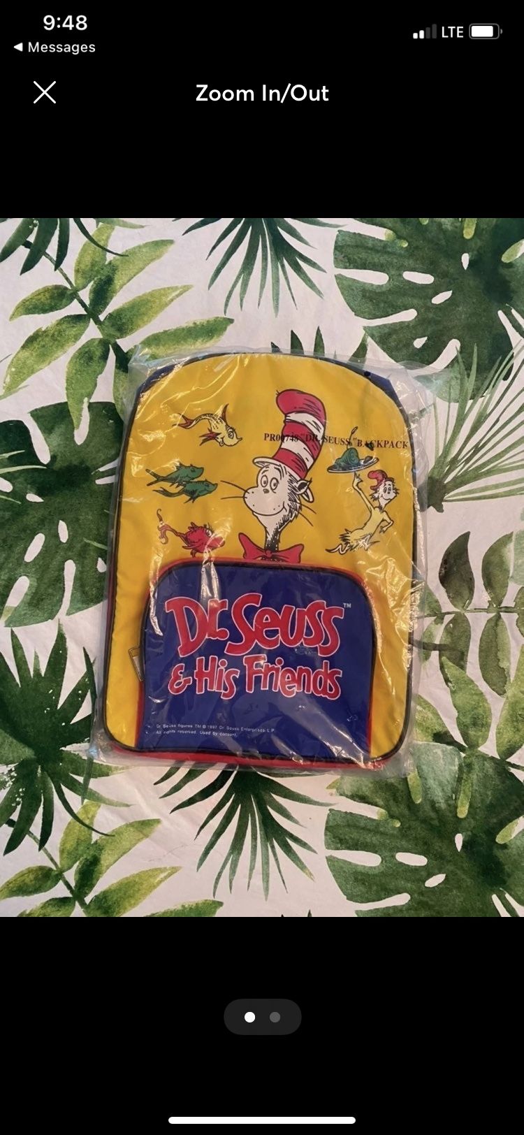 Vintage 1997 Dr.Seuss Backpack