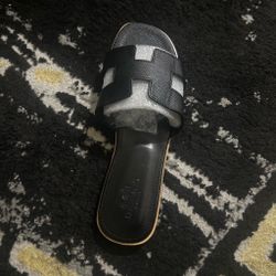 Hermès Oran Sandals in Black Epsom Leather