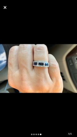 Genuine Sapphire (NOT lab created) and diamond band