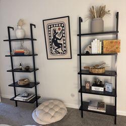 Set Of 2 Black Book shelves 