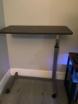 Adjustable Height Rolling Overbed Table