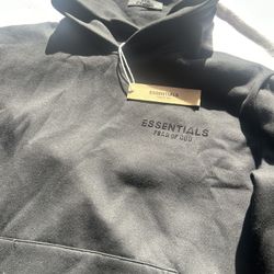 Black Essentials Fear of God Hoodie Size M