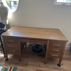 Desk - Solid Wood - large antique 60”x32”x30 1/2”