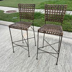 Iron Barstool Wicker set patio chairs 77546
