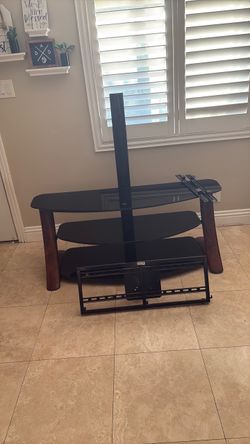 3-Tier Glass TV Stand with Mount