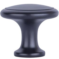 Amazon Basics Modern Top Ring Cabinet Knob, 1.16-Inch Diameter, Flat Black, 10-Pack 1.16 In Flat Black 10