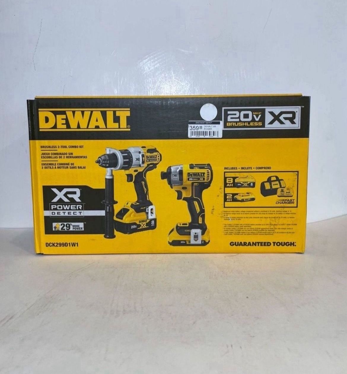 DEWALT XR POWER DETECT 2-Tool 20-Volt Max Brushless Power Tool Combo Kit with Soft Case (2-Batteries and charger Included….DCK299D1W1