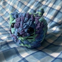 Crochet Blue Loaf Cat