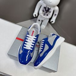 Patent leather and technical fabric Prada America's Cup sneakers