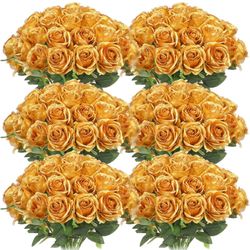 Jexine 47 Pcs Artificial Rose Flower Bulk Realistic Silk Fake Roses with Long Stem Plastic Artificial Flower Bouquet Real Looking for Home Wedding Cen