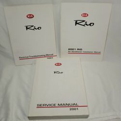 2001 Kia Rio Service Repair Manual Book Set Of 3 Electrical Manual A/C Manual
