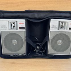 Vintage UniTech ST-2 Portable 2-Way Speaker System w/ Carry Case!