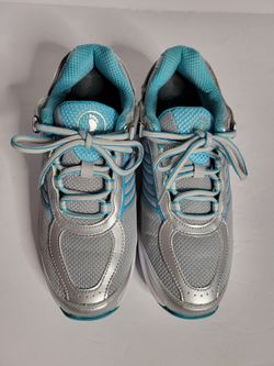 Orthofeet BioFit 975 Women's 8.5B Silver Blue Orthorpedic Walking Sneakers Comfort