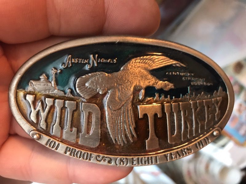 Vintage Pewter Wild Turkey belt buckle