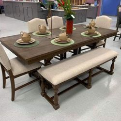 Regent Grayish Brown Dining Set (Dining table and Chairs