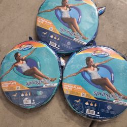 SwimWays Spring Float Papasan Pool Lounger with Hyper-Flate Valve