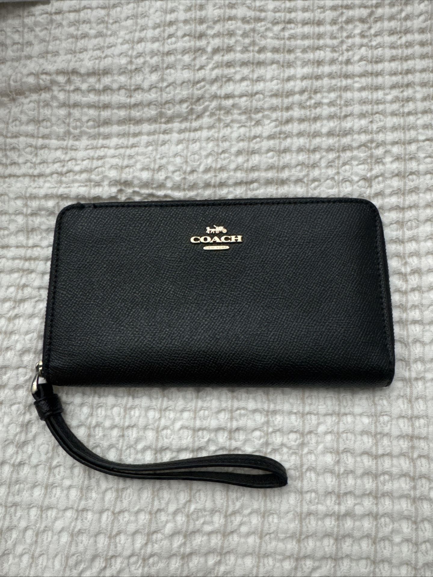 Coach Long Zip Wallet - Black Gently Used