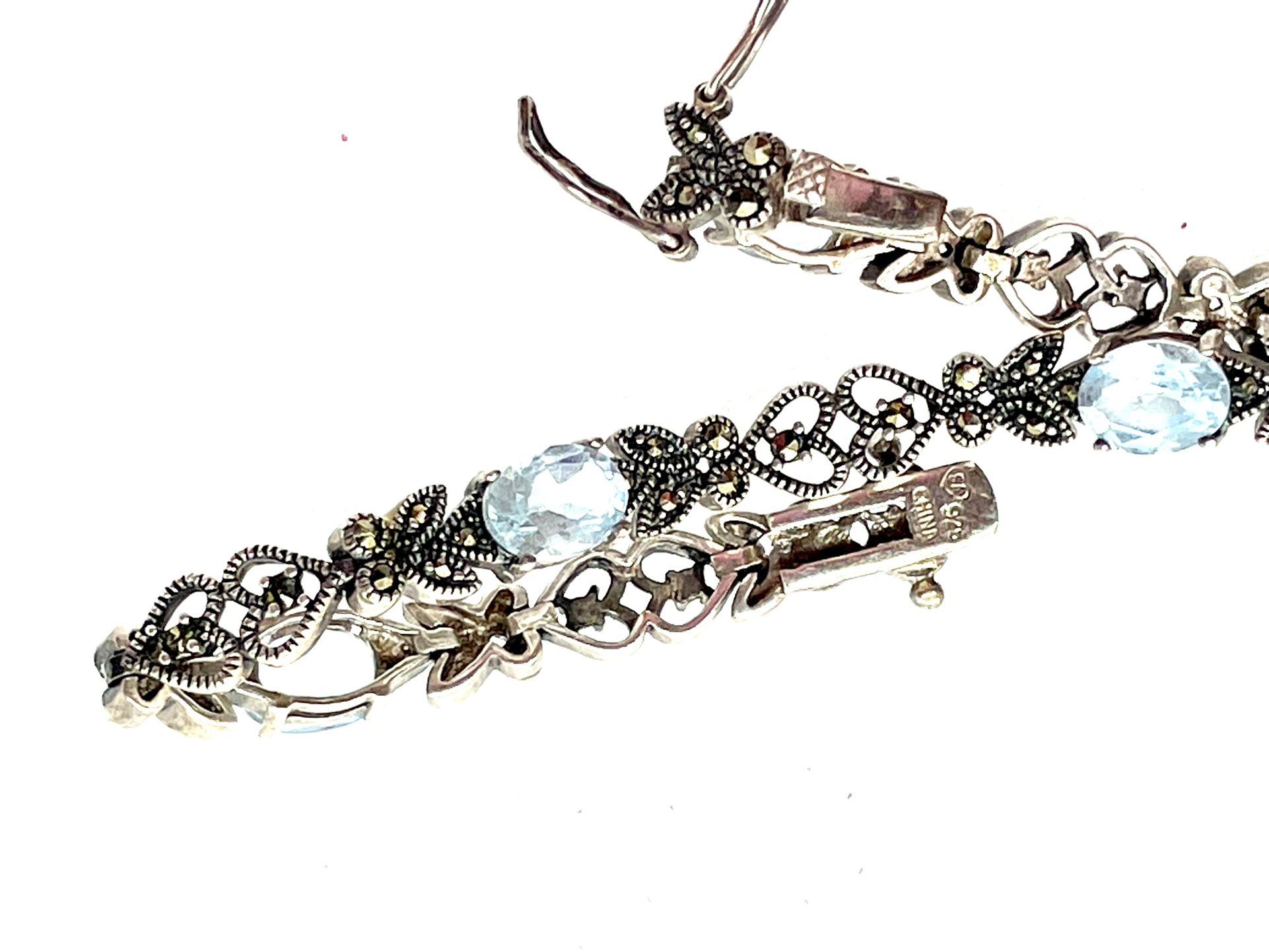 Sterling Topaz & Marcasite Bracelet