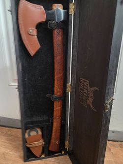 Viking culture axe decent shape with small skinning blade