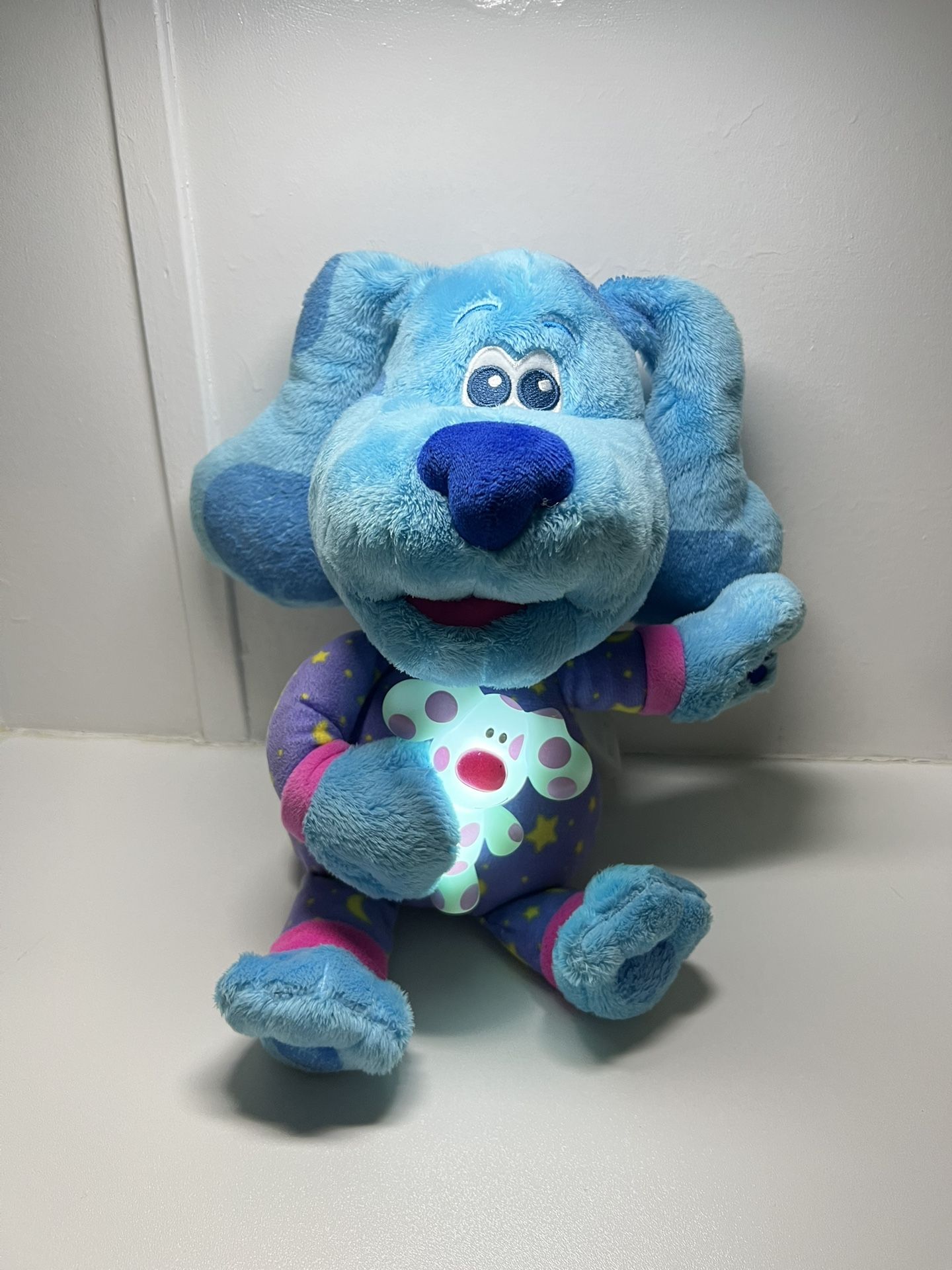 Blue’s Clues & You! Bedtime Blue 13” Plush Lights And Sound Working Stuffed Dog