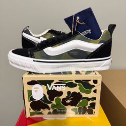 Bape Vans Knu Skool Camo Green Size 9M 11M