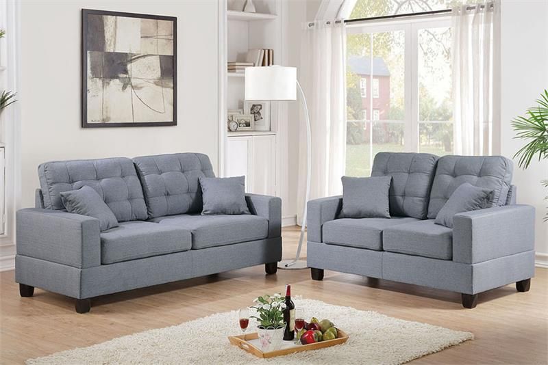 Sofa & Loveseat - Gray Color