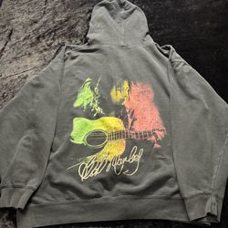 Men XL Vintage Zion Rootswear Bob Marley Rasta Graphic Zip-Up Hoodie