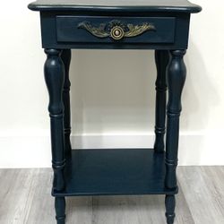 Blue night Stand - Accent Table - Side Table 